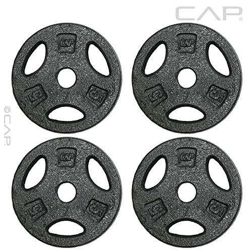 CAP Barbell Standard 1-Inch Grip Weight Plates - color: Black, size: 5 lbs Plate Pack (x4)