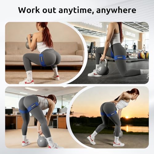 MANUEKLEAR Non-Slip Blood Flow Restriction Bands for Thighs, BFR Booty Bands for Women Glutes Leg, Adjustable Occlusion Thigh Bands for Workout Leg & Hip - color: Blue
