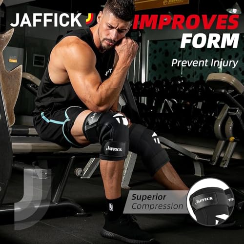 Jaffick 7mm Neoprene Knee Sleeves Support (1 Pair) & Compression Wraps - Lifting Sleeve for The Best Squats Weightlifting, Powerlifting Squats, Fitness for Men & Women - size: XX-Large