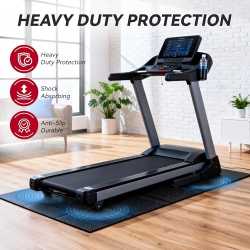 Treadmill Mat for Hardwood & Carpet Floors, 79" × 39.4", 0.2" Thick Extra Large Non-Slip Exercise Equipment Mat, Mat for Under Treadmill & Indoor Bike on Carpet - size: 78.7"L x 39"W x 0.2"Th