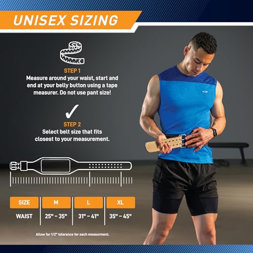 Apex by Marcy 6-Inch Wide Genuine Leather Weightlifting Belt for Men and Women - size: X-Large