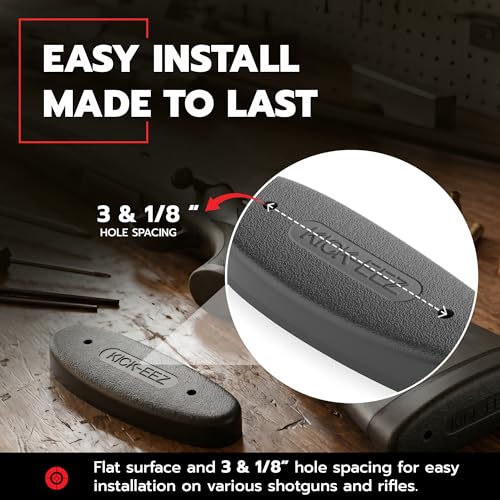 KICK-EEZ All-Purpose Grind to Fit Recoil Pad for Rifle & Shotguns | Up to 94% Recoil Reduction | Screw-On Sorbothane Buttstock Pad | Shotgun Accessories