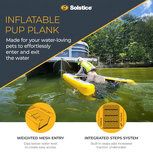 SOLSTICE Inflatable Pup Plank, Dog Water Ramp for Boats & Docks, Boost Step - size: Mini (30 Pounds)
