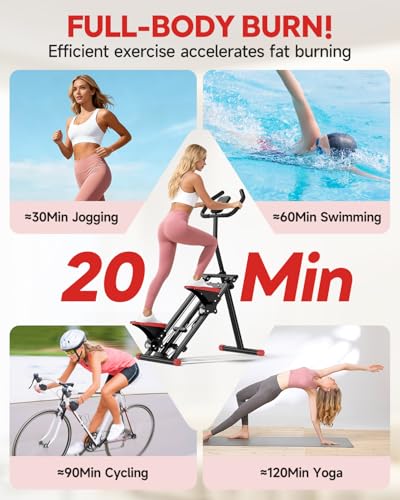 Stair Stepper for Home, 3-Level Resistance Stair Stepper, Foldable Compact Design with LCD Display & Enlarged Non-Slip Pedals, Full Body Toning Fitness Machine