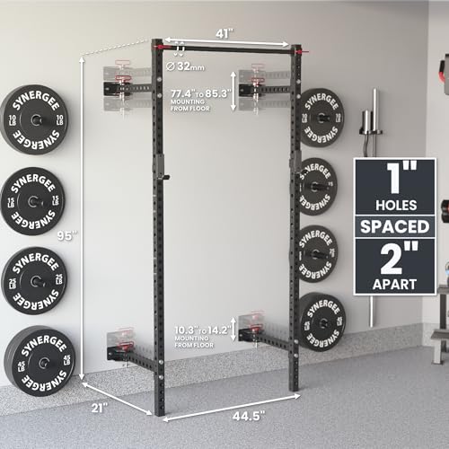 Synergee 2200 Folding Rack – 750 lb Capacity Power Cage - color: c) Black 95" x 21"