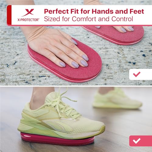 X-Protector Sliders for Working Out - 2 PCS - Double-Sided Exercise Sliders for Hard & Carpeted Floors - Gliders for Exercising! - color: Pink