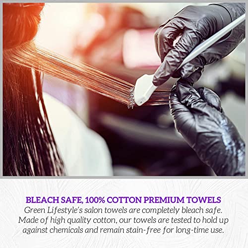 GREEN LIFESTYLE Black Bleach Proof Towels Bulk Sets 100% Cotton 16' X 25' Premium Spa Quality, Super Soft and Absorbent for Gym, Pool, Spa, Salon and Home 96 Pack - color: Cotton Black, size: 96 pack