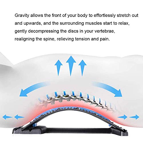 HONGJING Back Stretcher, Back Cracker for Back Pain Relief Lumbar Traction Spine Deck with Acupressure Massage, Great for Herniated Disc, Sciatica, Scoliosis - color: Blue