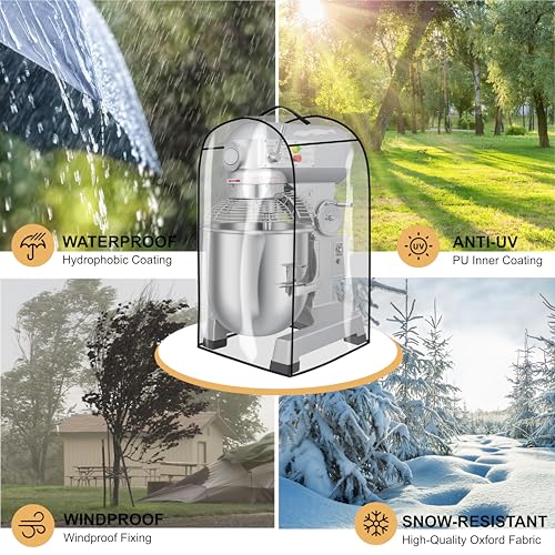 Commercial Food Mixer Cover,For Commercial Mixers 15QT and under,High Density Waterproof and Dustproof Mixer Clear PVC Cover（only cover） - size: Suitable for 15-quart