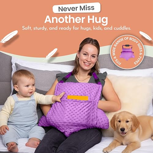 MOYOAMA Hysterectomy Pillow Post Surgery – Form-Fit Support Shield with Secure Straps, 2 Pockets, & Cozy Muff – After Hysterectomy Recovery Must-Haves, Post-Op C-Section Pillow Post Surgery Gifts - color: Field Lavender