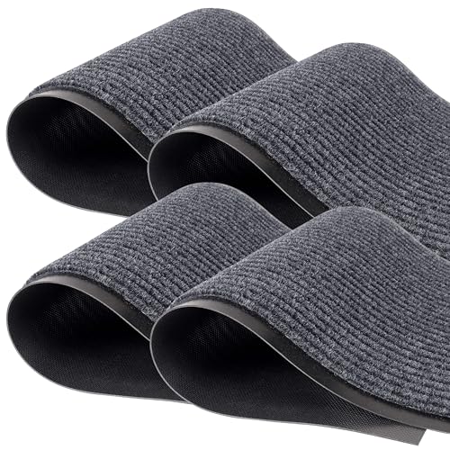 MaxMat® 4-Pack Extra Large 3x5 Ft Heavy Duty Door Mats – Tough Rubber Backing, Traps Mud, Dirt & Water, Low-Profile, Easy to Clean – Ideal for Front Door, Back Door, Garage & Mudroom (Grey) - color: Grey, size: 3 x 5 Feet - 4 Pack