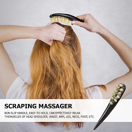 FERCAISH Ox Horn Massage Tool for Back, Neck, Eyes and Face - Meridian Head Scraping Stick for Guasha Therapy and Trigger Point Treatment