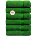 KAHAF COLLECTION 100% Cotton Bath Towels, 24x48 Pack of 6 Towels, Quick Dry, Highly Absorbent, Soft Feel Towel, Gym, Spa, Bathroom, Shower, Pool, Luxury Soft Towels (Dark Green, 24x48-6 Pack) - color: Dark Green, size: 24x48 - 6 Pack
