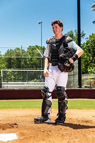 Mizuno Adult Samurai Baseball Shin Guards - color: Black/Forest, size: 15.5"