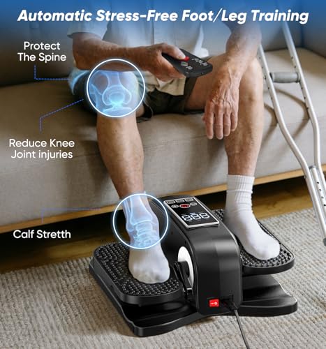 HOMGIM Under Desk Elliptical Machine - Quiet Motorized Leg Exerciser with Smart Remote, 12-Speed Manual Programs Auto/3 Auto Programs LCD Display & Bidirectional Motion for Home/Office - color: Black