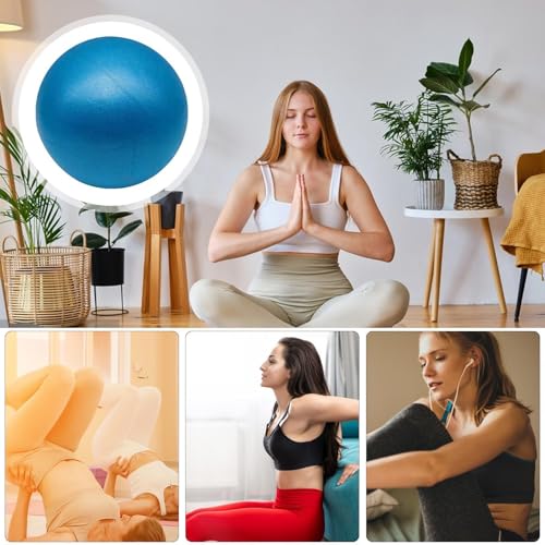 Yoga Ball Fitness Gym Yoga Equipment Rehabilitation Training Leg Thigh | Inflatable Small Excersing Ball Arm Belly Abdomen Butt for Home Fitness Offices Spa - color: Blue