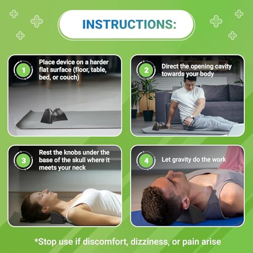 Occipital Release Tool for Pivotal Therapy & TMJ Device - Cervical Traction Pillow for Neck, Shoulder and Back Pain Relief - Release Tension Headaches w Manipulation Therapy & Trigger Pointing