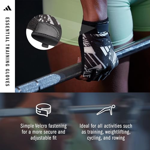 adidas Essential Training Gloves - color: Graphic, size: Medium