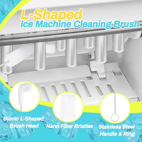 Potanro Ice Machine Cleaner Brush Sets, 14pcs Countertop Ice Maker Cleaner Tools, Gap Crevice Cleaning Brushes Tools Small Spaces, Scrub Sponge, Thin Brush for Cleaning Window Track, Straw, Bottle