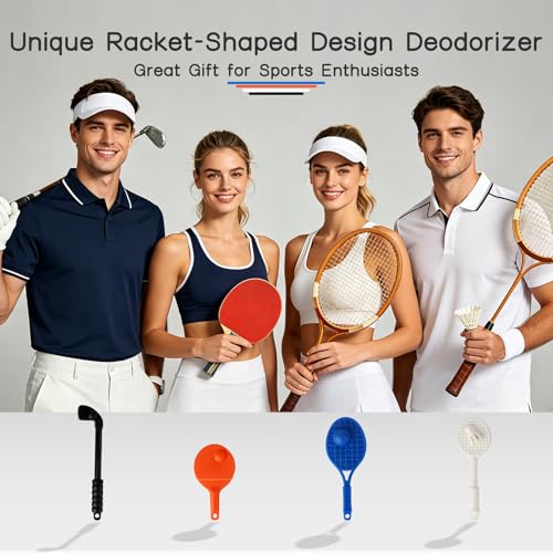 Knixmax Sneaker Deodorizer Racquets with Fresh Linen Scent 8 Packs, Air Fresheners for Sprot Shoes Gym Bags Lockers, Effectively Remove Unpleasant Odors & Gifts for Sport Lovers Teens, Set B