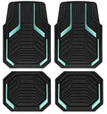 PIC AUTO Heavy Duty Rubber Floor Mats, Mint Aluminum Film Car Mats Set, Front and Rear Car Mats with Anti-Slip Backing, All Weather Protection, Trim-to-Fit for Automotive SUV, Sedan, Van - color: Mint