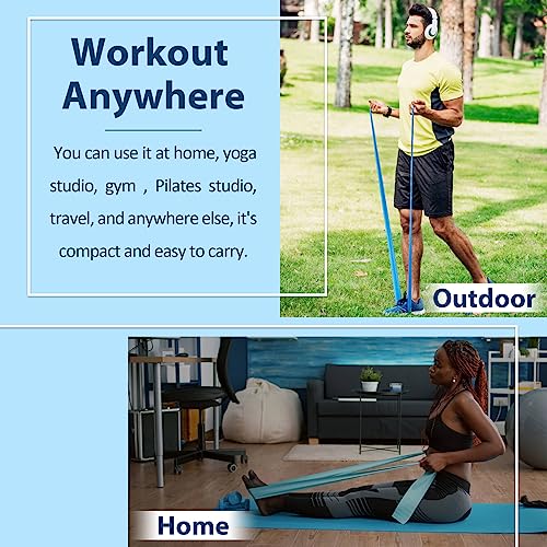 Resistance Bands for Physical Therapy, Bands for Working Out, Latex Free Elastic and Exercise Bands Set for Stretching, Suitable for Rehab, Yoga, Pilates, Gym, Home Exercise - color: Five Colors 5-80lbs