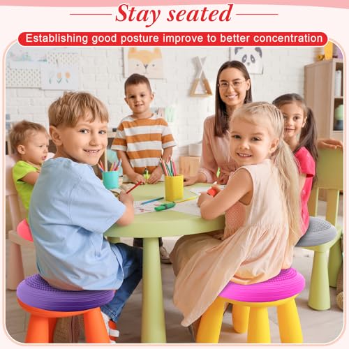 Libima 8 Pcs Wiggle Seat Inflated Wobble Cushion Sensory Seat Flexible Balance Board Balance Disc for Kids Men Women Physical Exercise Improving Posture Home Office Classroom - color: Vibrant Color