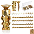 50Pcs 6×14mm Short Expansion Screw Set for Cabinet Hinge Repair, Hinge Repair Screws and Expansion Anchors