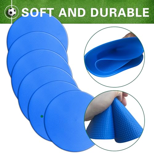 Poly Spot Markers 4 inch/9 inch Non-Slip Rubber Agility Training Markers Floor Dots Flat Field Cones for Football, Soccer, Basketball, School Exercise Drills, Dance Practice - color: Blue, size: 9 inch