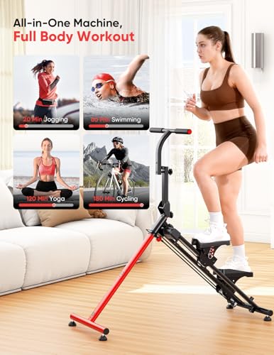 YOLEO Adjustable Resistance Stair Steppers for Exercise at Home, Folding Cardio Stairmaster with 3 Workout Modes & Oversized Pedal,90% Pre-Assembled Stair Climber with Handlebar for Full Body Workout - color: V2.0 Stair Stepper + Bungee Cord*2