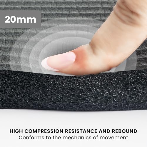 Yoga Knee Pad Cushion, 24 x 9.8 x 0.8 in Thick Mini Yoga Mat, Odor-Free NBR Workout Mat with Storage Strap, Small Exercise Mat for Yoga, Pilates, Kneeling, Planks & Home Gym - color: Black