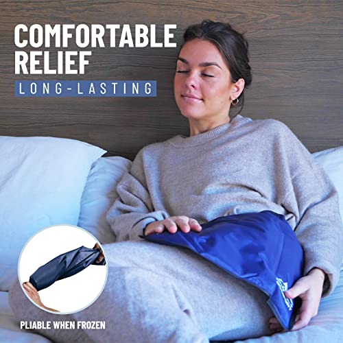 Glacial Comfort Gel Ice Pack for Injuries Reusable - (12" x 8") Cold Pads for Back Pain, Hip, Knee, Shoulder, Muscle Strains, Migraine & Postpartum Recovery with Flex Technology - Compression Pad. - size: Medium (12" x 8")