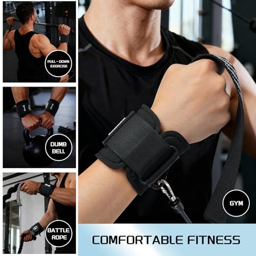 GOUNOD Lifting Wrist Straps with D Ring for Weightlifting & Gym – Heavy Duty Padded Wrist Support for Men & Women – Non-Slip Hand Grip Straps for Deadlifts, Pull Ups, Cable Machines & Bodybuilding