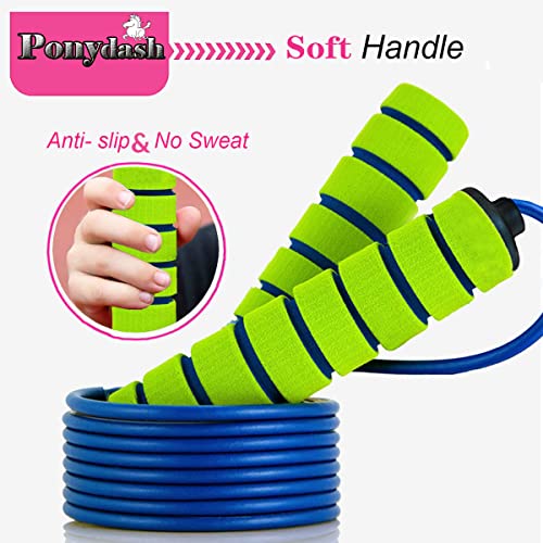 Jump Rope, Jump Ropes for Kids, 2 Pack Kids Jump Rope Lightweight &Adjustable &Durable jumping rope for Fitness-Speed Jump Rope for Women Men Youth, Foam Grips Handles for, Workout - color: Green+Orange