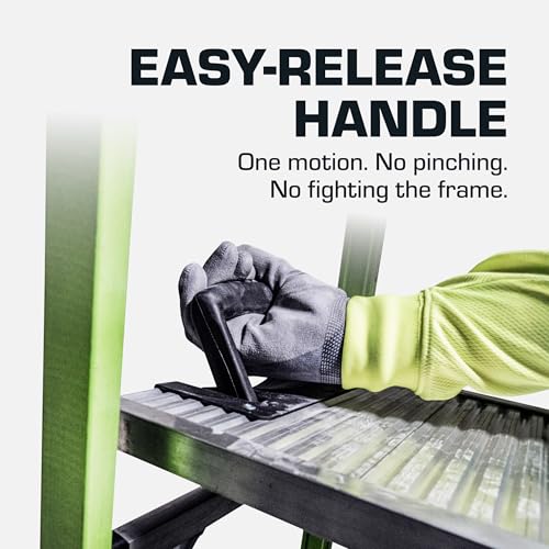 Little Giant Ladders, MightyLite 2.0, 6' Stepladder with Ground Cue, Fiberglass, Type IAA, 375 lbs Weight Rating, (15406-001), Green - size: 6 Ft.