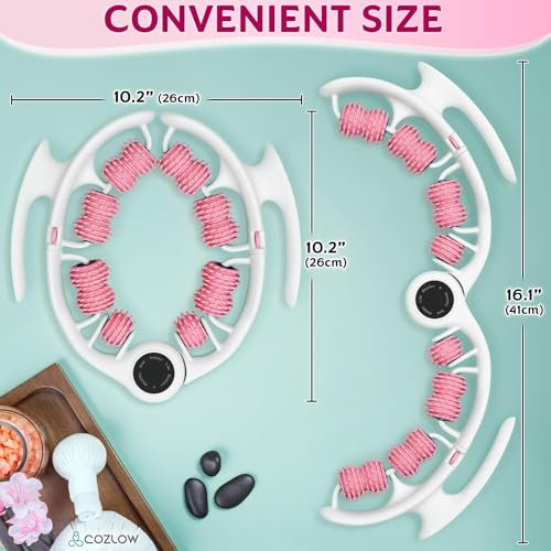 COZLOW Cellulite Massage Roller - Pink - Anti-Cellulite Massager with Detachable Roller Handles for Thighs, Legs & Buttocks - Fascia Massage Tool for Lymphatic Drainage & Deep Tissue Therapy - color: Pink