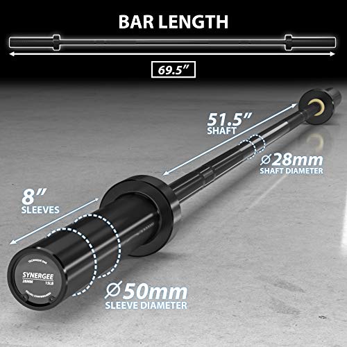 Synergee 15 lb Technique Bar – Aluminum Training Bar - color: Black