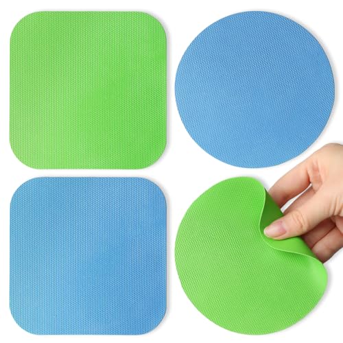 Aixoom Rubber Jar Opener Pads Set of 4, Non-Slip Gripper Pads for Jars | Two Shapes for More Uses, For Seniors & Weak Hands, Heat-Resistant Trivet, Kitchen Coaster & Jar Lid Grip (Circle and Square) - size: Circle & Square