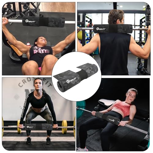 NEALFIT Barbell Squat Pad with Thick Nylon Padding, Hip Thrust Pad for Squats, Lunges, Neck Shoulder Squat Pad for Olympic or Standard Bars - color: Camo