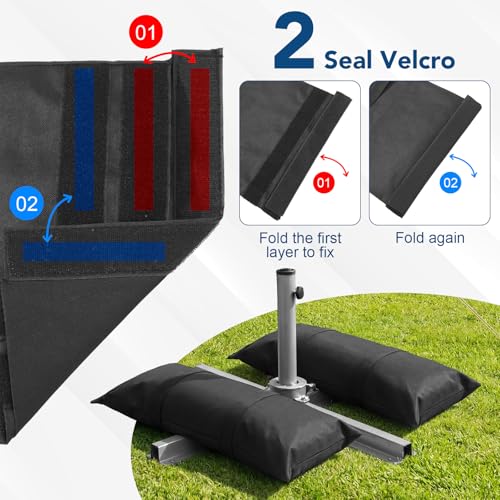 200 LBS Umbrella Base Weights Sandbags, 4 Packs Fillable Sand Bags for Weight, Weatherproof Heavy Duty Sandbags for Umbrella Base, Weight Bags for Cantilever, Patio Umbrella, Poolside Accessories - size: 200LBS(4Packs)