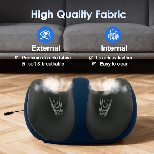 Foot Massager with Heat, Shiatsu Foot and Calf Electric Kneading Massager Machine with Roller for Relaxation, Plantar Fasciitis, Pain Relief, Gifts for Women & Men(Blue) - color: Dark Blue