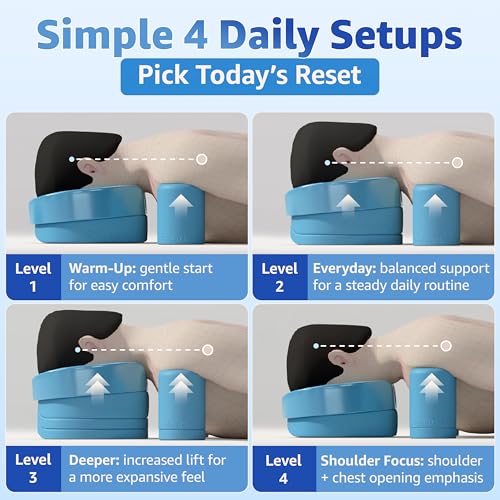 G.StretchAid Face-Down Posture Corrector for Tech Neck & Rounded Shoulders | 5-in-1 Face-Down Reset, Guided Chin-Tuck Positioning, 4-Level Cervical & Shoulder Support, Neck Stretcher, Travel Case