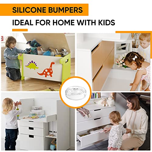 256 Self Adhesive Cabinet Door Bumpers – Sticky Clear Silicone Rubber Pads for Furniture Drawers, Kitchen Cabinets, Decor, Wall Protection – Vellax - size: 256 Pcs