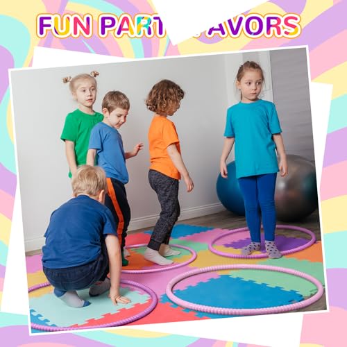 Sratte 8 Pcs Color Hoop Detachable Adjustable Exercise Ring Plastic Hoop for Gymnastics Dog Agility Equipment Party Decor, 4 Colors - color: Sweet Color, size: 28 Inch