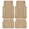 CAR PASS Heavy Duty Sporty Rubber Car Mats, Deep Dish All Weather Car Floor Mats Full Set, Waterproof Anti-Slip Automotive Matts Rugs Trim to Fit for Most Sedans SUVs, 4-Piece All Beige - color: beige