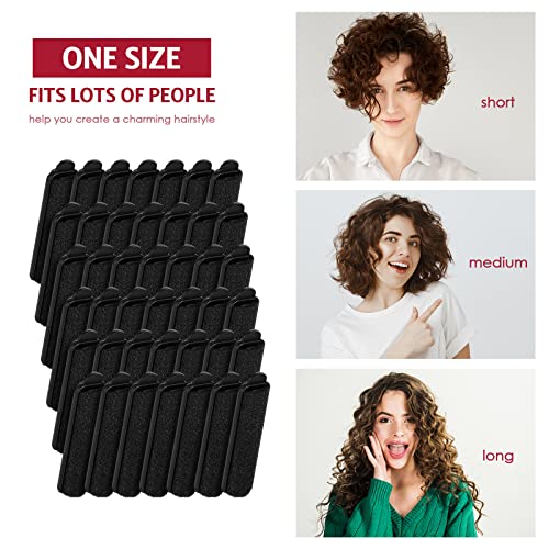 Syhood 43 Pcs Foam Sponge Hair Rollers Women 0.59 Inch Soft Sleeping Curlers Flexible Sponge Curler Tool and Rat Tail Comb for Hair Styling Hairdressing Overnight Curl and Volume(Black) - color: Black