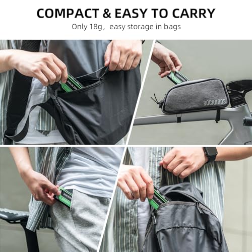 ROCKBROS Bicycle Ankle Leg Strap Safety Cycling Trousers Strap Bike Reflective Wrist Ankle Bind Bands Pant Leg Bands for Cycling Jogging Running Gear - color: Green*2