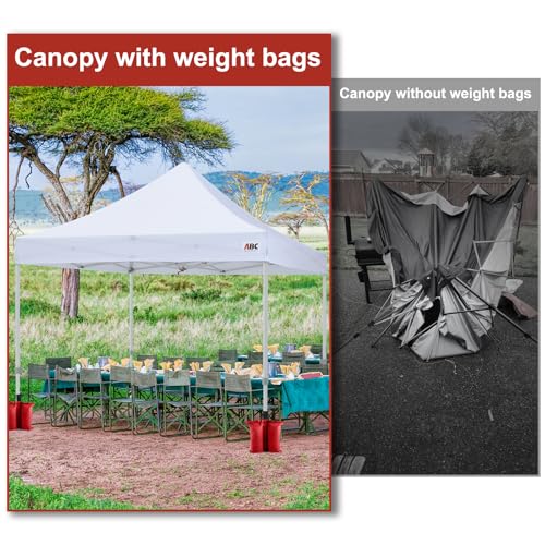 ABCCANOPY Canopy Weights 120 LBS Tent Sand Bags,4-Pack Red(No Sand) - color: Red, size: 120 LBS