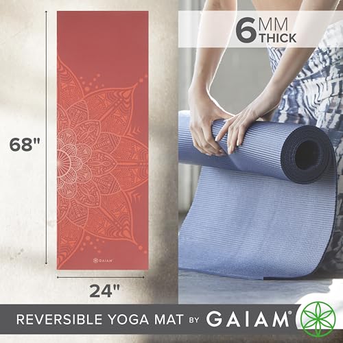 Gaiam Yoga Mat - Premium Print Reversible Extra Thick Non Slip Exercise & Fitness Mat for All Types of Yoga, Pilates & Floor Workouts - color: Changing Petals