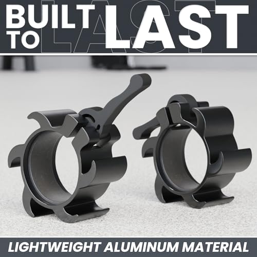 Synergee Aluminum Barbell Collars – 2" Olympic Locking Clamps - color: Black